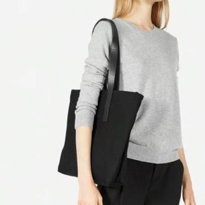 Everlane Cotton twill black sustainable xlarge tote shoulder zip bag purse